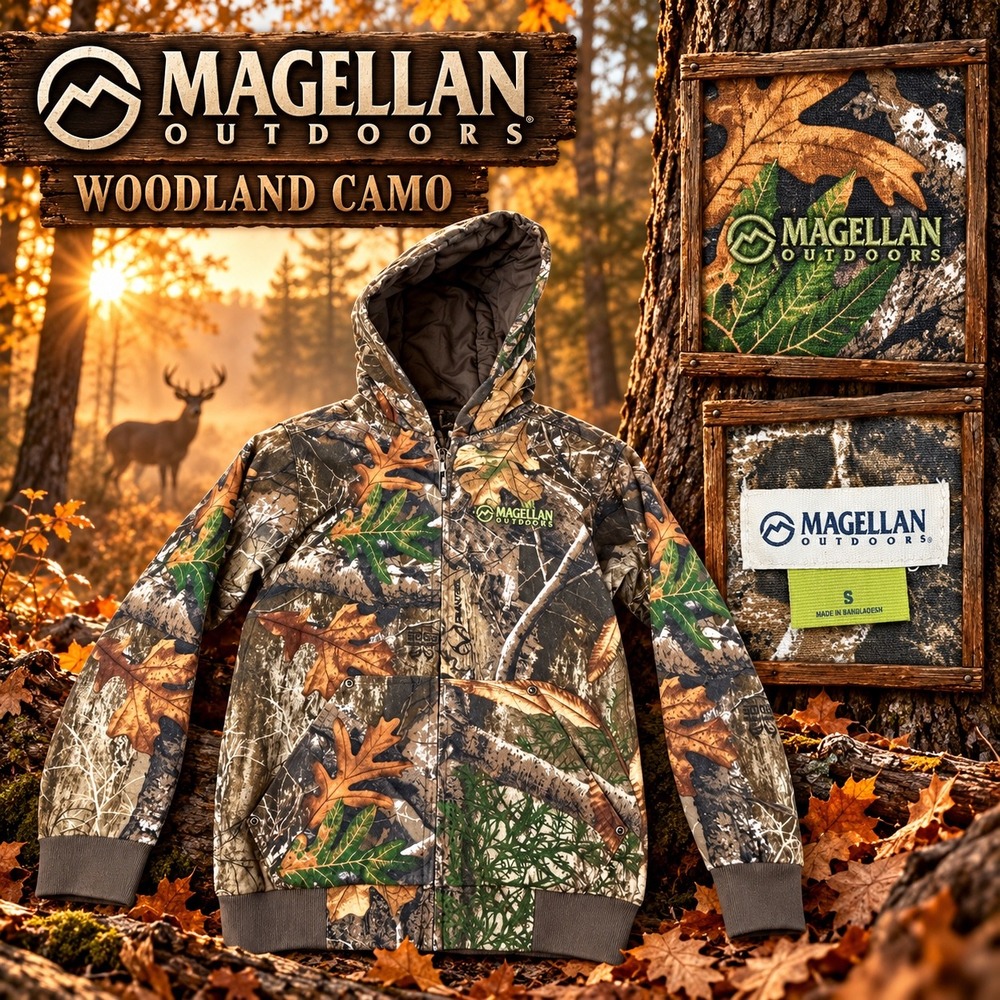 Magellan Outdoors Realtree Edge Camo Full Zip Hoodie Mens Small Brown Green